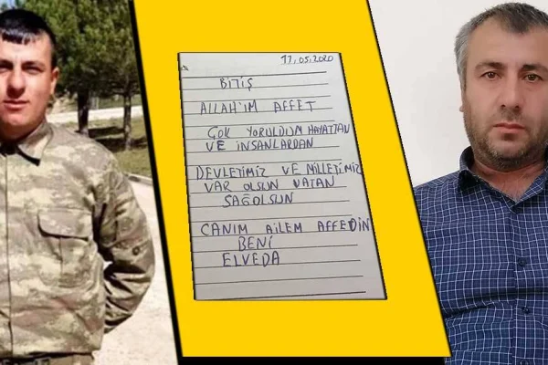 Öldürüp deftere  veda notu yazdılar