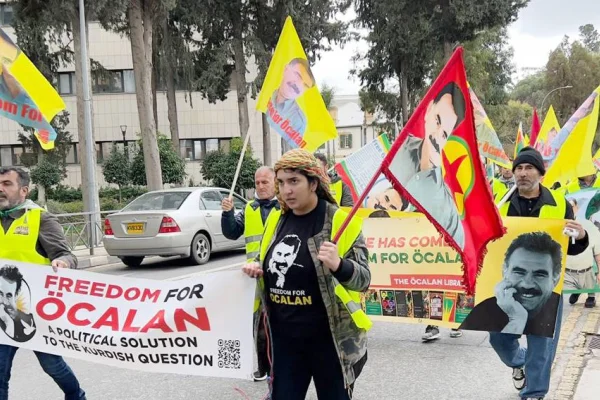 Kıbrıs’ta Öcalan için yürüyüş