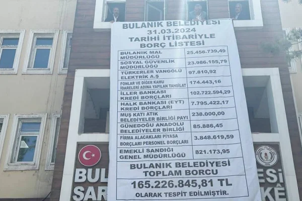 16 bin 600 seçmene, 165 milyonu aşan borç