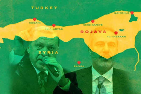 Merkezde Rojava var
