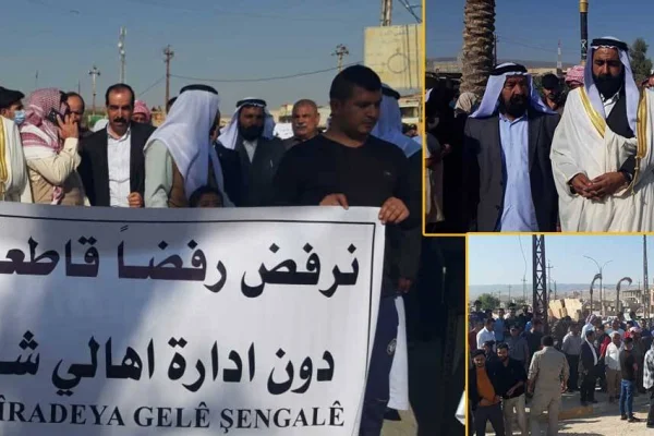 Şengal’de protesto yürüyüşü