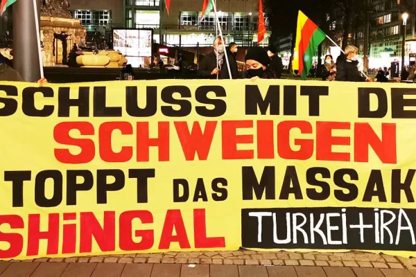Avrupa kentlerinde Şengal protestosu