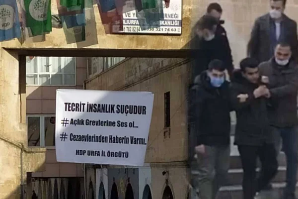 Açlık grevi pankartına gözaltı