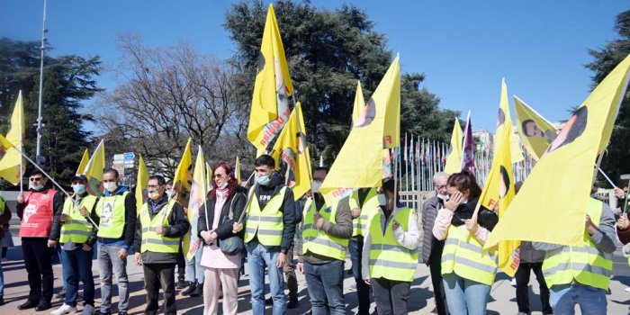 Cenevre'de BM ofisi önünde oturma eylemi