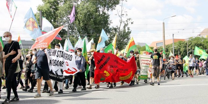 Rojava Devrimi'nin yıldönümü Dresden'de kutlandı