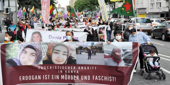 Konya katliamı diasporadaki Kürtler tarafından protesto edildi