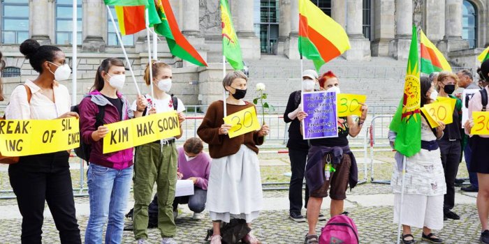 Berlin'de Şengal soykırımı protesto edildi