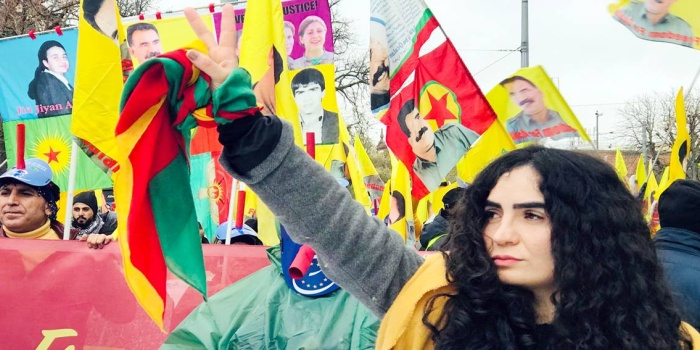 Kürtler, bir kez daha Strasbourg'da protesto eylemindeydi/foto: Jiyan Azad