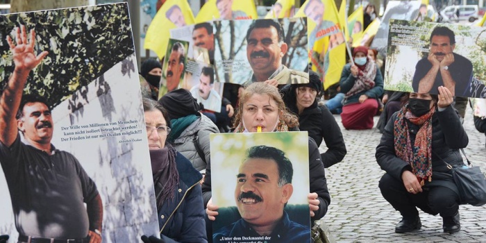 Strasboug'da Öcalan için eylem / foto: Barış Balseçer