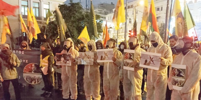 Yunanistan'ın başkenti Atina’daki protestodan bir kare