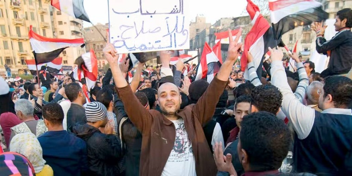 Irak'taki protestolardan bir kare