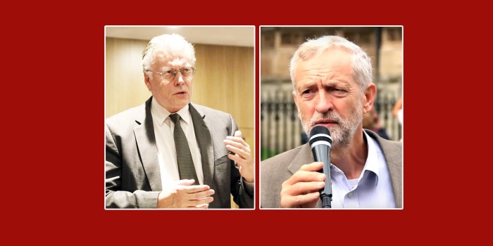 Ögmundur Jonasson (solda) Jeremy Corbyn (sağda)