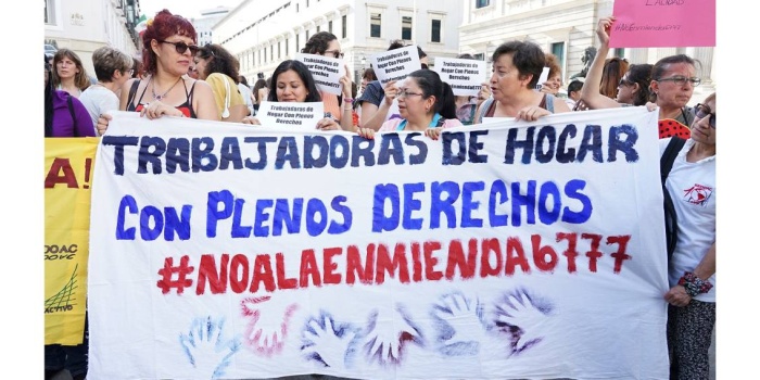 İspanya-2018 / Ev işçileri protestosu / Foto: AFP