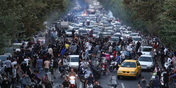 Jîna Amînî için yapılan protesto gösterisi /Tahran /21 Eylül 2022