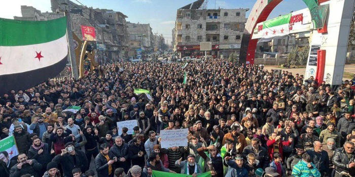 El Bab'da Türk devleti ve Suriye'nin yakınlaşması protesto edildi