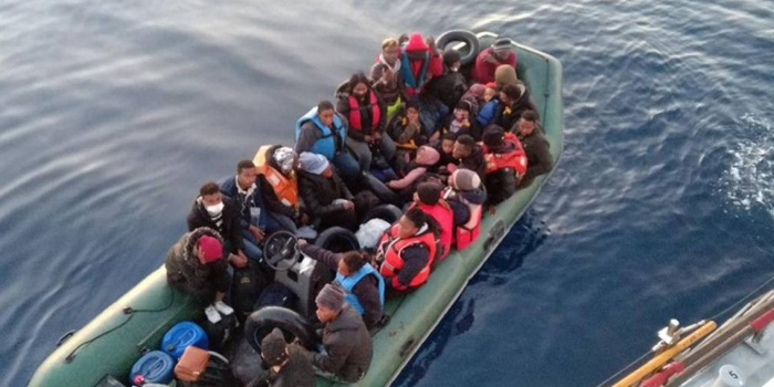 Akdeniz'de kurtarılan göçmenler
