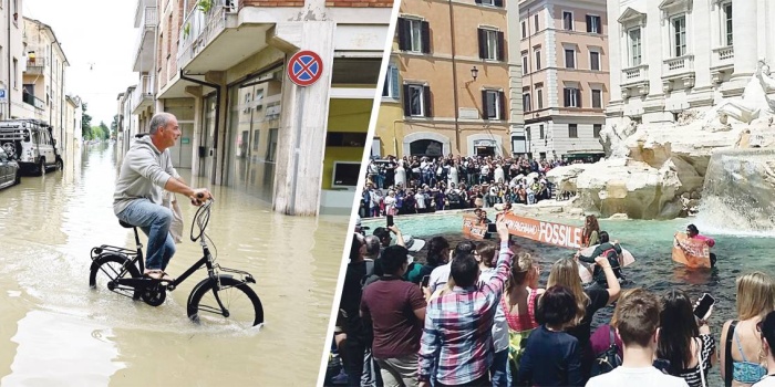 İtalya sel krizi / Aşk Çeşmesi'nde eylem