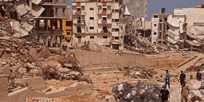 Derne kentinde sel felaketi sonrası - Foto: AFP