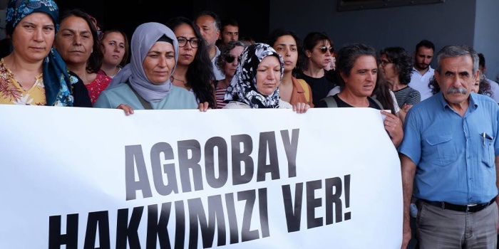 Agrobay işçileri basın açıklamasında