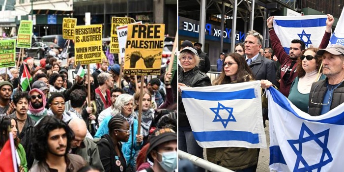 Filistin ve İsrail yanlısı gösteriler Foto: AFP