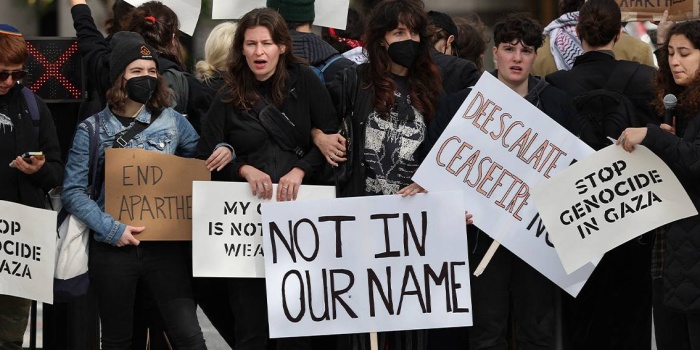 İfNotNow ve Barış İçin Yahudi Sesi Gazze'deki savaşı protesto ediyor Foto: AFP