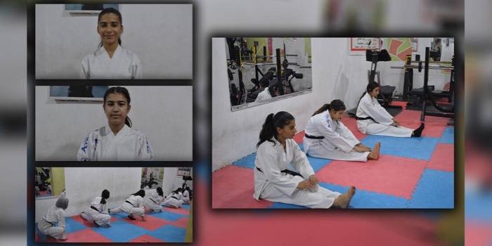Kareteci genç kadınlar Aya Al-Huseynî ve Wefa Osman