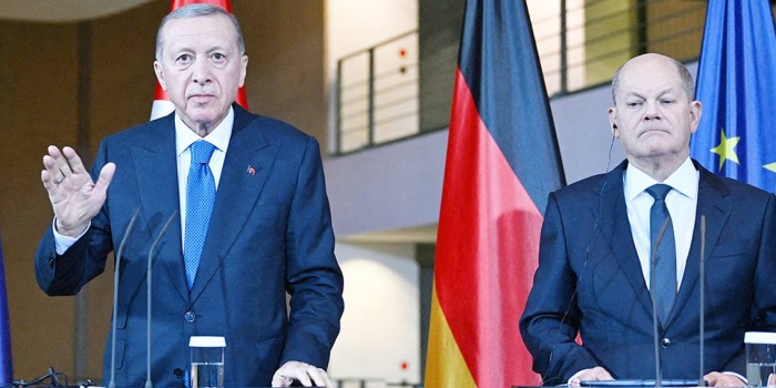 Erdoğan ve Olaf Scholz / Foto:AFP
