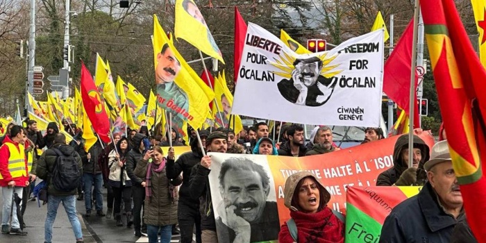 Abdullah Öcalan için Cenevre'de merkezi yürüyüş