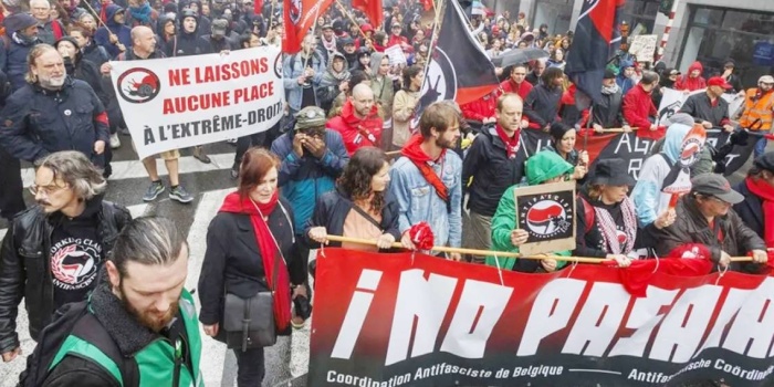 Belçika'da aşırı sağ karşıtı eylem / foto:AFP