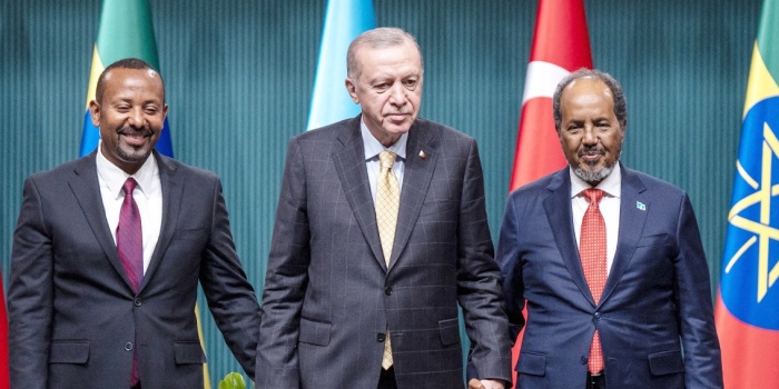 Abiy Ahmed, Recep Tayyip Erdogan ve Hassan Scheich Mohamud /foto:AFP