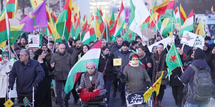 Rojava için eylem, Berlin/ foto:Deniz BABİR