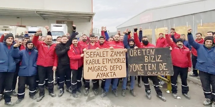 Migros depo işçileri eylemi