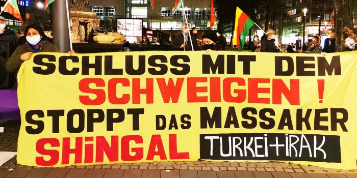 Avrupa kentlerinde Şengal protestosu