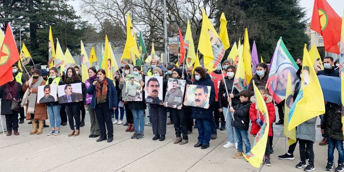 Cenevre'de Öcalan eylemi